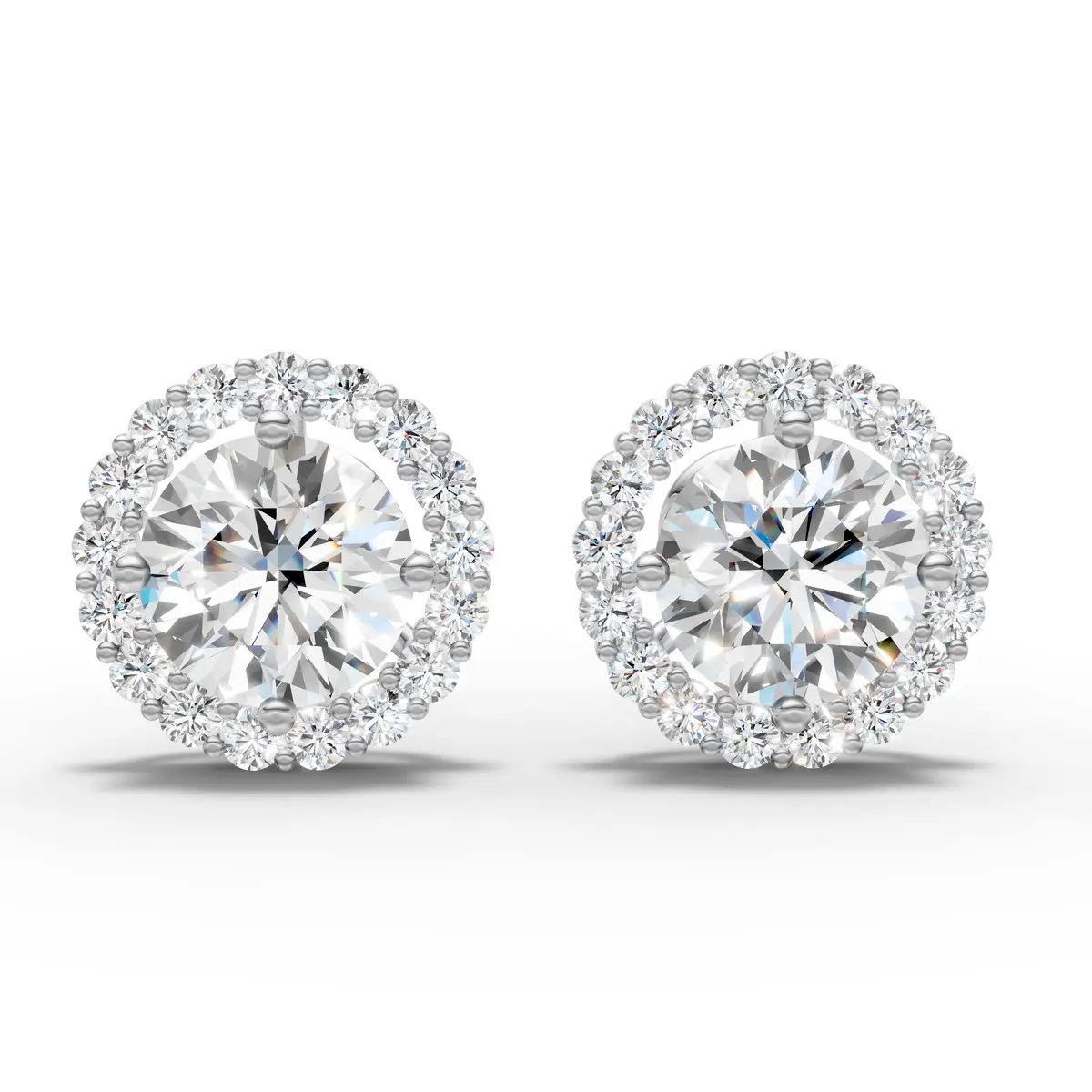 Classic Round Halo Stud Earrings